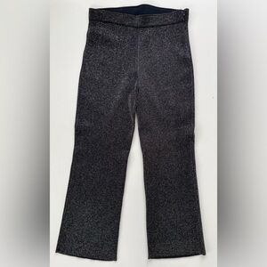 Soft Surroundings Black Gold Glitter Sparkle Wide Leg Pull On Pants Size LARGE